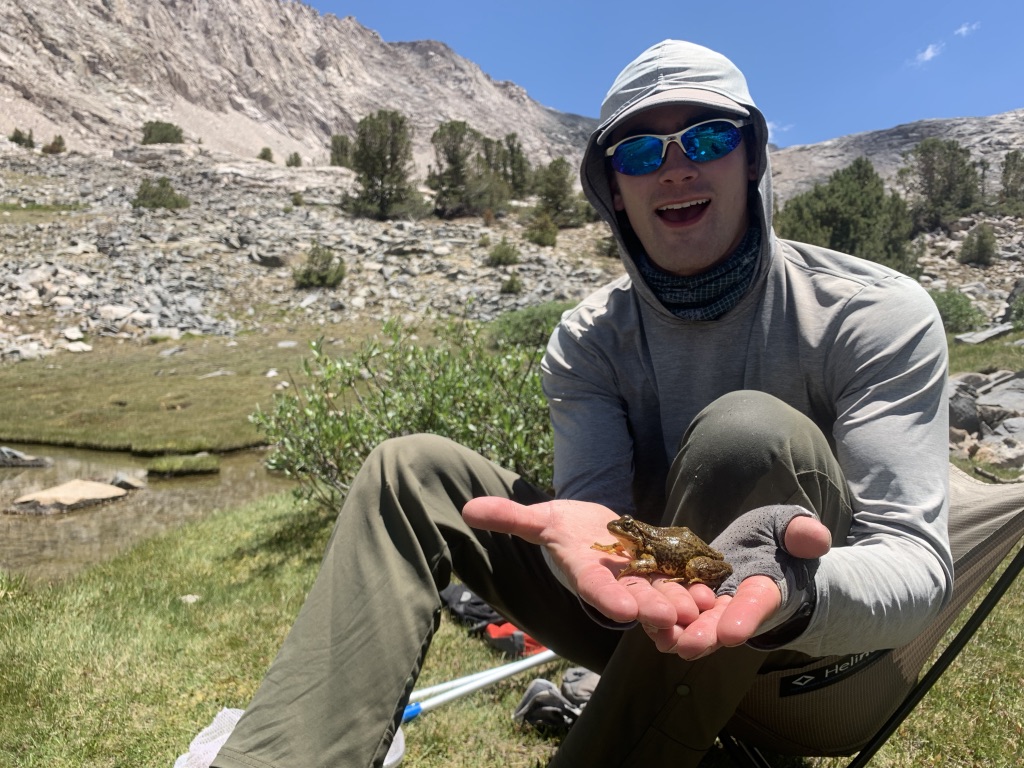 An endangered frog is discovered at an alpine lake in the Sierra Nevada.
